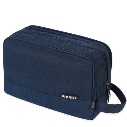 Picture of Toiletry Bag for Men Hanging Dopp Kit Water Resistant Shaving Bag Small Toiletry Bag for Traveling (Denim Pure Navy Blue)