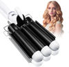 Picture of 1.25 inch Three Barrel Curling Iron: Aleath Large 3 Barrel Hair Crimper with LCD Display - Dual Voltage Hair Waver Jumbo