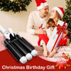 Picture of 1.25 inch Three Barrel Curling Iron: Aleath Large 3 Barrel Hair Crimper with LCD Display - Dual Voltage Hair Waver Jumbo