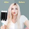 Picture of 1.25 inch Three Barrel Curling Iron: Aleath Large 3 Barrel Hair Crimper with LCD Display - Dual Voltage Hair Waver Jumbo