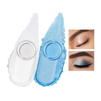 Picture of Oulac Cream Eyeshadow also for Highlighter Large Capacity Highly Pigmented Eye Shadow Waterproof &Long Lasting with Moisturizing Formula, Shimmer Glitter Eye Makeup. 6g 01+02