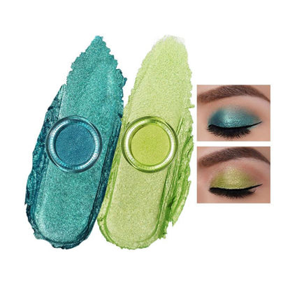 Picture of Oulac Cream Eyeshadow also for Highlighter Large Capacity Highly Pigmented Eye Shadow Waterproof &Long Lasting with Moisturizing Formula, Shimmer Glitter Eye Makeup. 6g.14+15