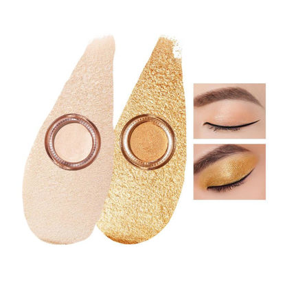 Picture of Oulac Cream Eyeshadow also for Highlighter Large Capacity Highly Pigmented Eye Shadow Waterproof &Long Lasting with Moisturizing Formula, Shimmer Glitter Eye Makeup. 6g.P05+17
