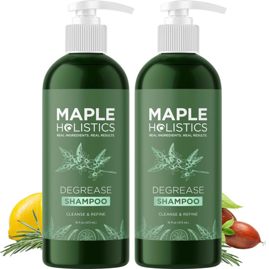 Picture of Clarifying Shampoo for Oily Hair and Scalp - Deep Cleansing Shampoo Build Up Remover with Rosemary Oil - Degrease Shampoo for Greasy Hair & Scalp - Vegan Color Safe Sulfate & Paraben Free (2 Pack)