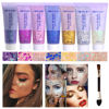 Picture of Body Glitter Face Glitter Gel: Singer Concerts Disco Festival Rave Accessories Face Glitter Makeup 150ml Chunky Sequins Mermaid Face Body Hair Glitter Gel (White&Silver&Pink&Gold&Blue&Purple&Rose)