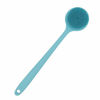 Picture of DNC Soft Silicone Back Scrubber Shower Bath Body Brush with Long Handle (Blue)