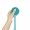 Picture of DNC Soft Silicone Back Scrubber Shower Bath Body Brush with Long Handle (Blue)