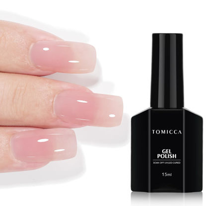 Picture of TOMICCA Gel Nail Polish, Jelly Light Pink Gel Polish, Clear Pink Nail Polish Quick Dry, Soak Off U V Jelly Nail Polish Colors Long Lasting Translucent Nail Art Neutral Manicure