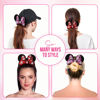Picture of Styla Hair 2pk Mouse Ears Scrunchies, Velvet Hair Bow Scrunchies for Women - Sparkle Sequins Mouse Hair Bands for Pony Tail, Pink Red