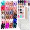 Picture of FANDAMEI Press on Nails, 24 Colors 576PCS Press on Nails Short, Matte Glossy Press on Nails Short Square. Glitter Press on Nails Short Round. Natural Fit Lightweight Fake Nails Natural for Nail Art