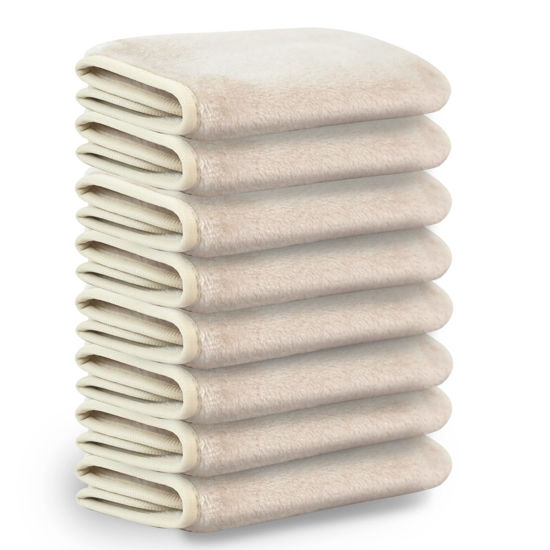 Picture of Nugilla Makeup Remover Cloths, 8 Packs Makeup Remover Towels Reusable Face Wash Cloth, Soft Makeup Remover Microfiber Face Cloth for Women(Beige)