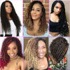 Picture of 8 Packs Crochet Box Braids- Boho Box Braids Crochet Braids Hair Bohomian Box Braid Crochet Hair Synthetic Braiding Hair 24 Inch Goddess Box Braids Crochet Hair for Black Women (24(8Packs), 1B)