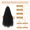 Picture of 8 Packs Crochet Box Braids- Boho Box Braids Crochet Braids Hair Bohomian Box Braid Crochet Hair Synthetic Braiding Hair 24 Inch Goddess Box Braids Crochet Hair for Black Women (24(8Packs), 1B)