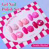 Picture of Double Rhythm 6 Pcs 15 ML Gel Polish Set Same Color Same Bottle Soak Off Gel Polish Kit Nail Art Manicure Salon DIY at Home for Women (Bright Neon Light Pink Purple-T6-13)