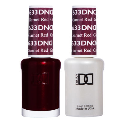 Picture of DND Gel Polish Set - 1 each of Red Gel Polish and Red Nail Polish, 633 Garnet Red, 0.5 Fl Oz