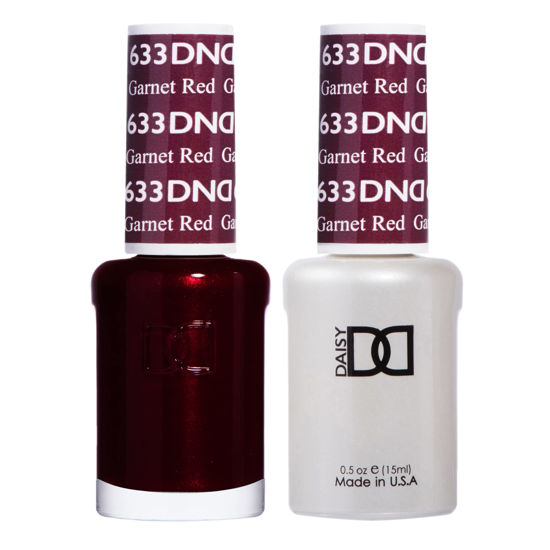 Picture of DND Gel Polish Set - 1 each of Red Gel Polish and Red Nail Polish, 633 Garnet Red, 0.5 Fl Oz