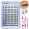 Picture of Lash Clusters Kit Natural Wispy DIY Eyelash Extension Kit 8-16MM Eyelash Clusters Kit D Curl Lash Extension Kit Thin Invisible Lash Band Individual Lashes Kit by Newcally