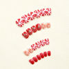 Picture of Christmas Press on Nails Short Square Fake Nails Christmas Stripe Cane Candy False Nail Tips Full Cover Glue on Nails Christmas Red Nails Winter Stick on Nails for Women Manicure, 24Pcs