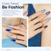 Picture of modelones Gel Nail Polish Set 2 PCS 15 ML Blue Cat Eye Gel Nail Polish Glitter Galaxy Dark Blue 9D Nail Gel Polish With Magnet Light Blue White Shimmer Soak Off Led Nail Art Gel DIY Salon For Women