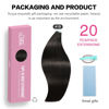 Picture of SUYYA Tape in Hair Extensions Human Hair 100% Remy Human Hair Natural Black 50g/pack 20pcs Straight Seamless Skin Weft Tape Hair Extensions(24 inches #1B Off Black)