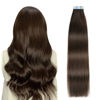 Picture of SUYYA Tape in Hair Extensions Human Hair Darkest Brown 26 Inch 60g/pack 20pcs Straight Seamless Skin Weft Tape in Real Human Hair Extensions(26inch #2 Darkest Brown)