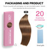 Picture of SUYYA Tape in Hair Extensions Human Hair Chestnut Brown 100% Remy Human Hair 40g/pack 20pcs Straight Seamless Skin Weft Tape Real Hair Extensions(16 inches #6 Medium Brown)