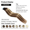 Picture of SUYYA Tape in Hair Extensions Human Hair Balayage Darkest Brown to Chestnut Brown and Light Blonde 40g/pack 20pcs Straight Seamless Skin Weft Tape in Real Human Hair Extensions(16inch #P6/16/T2)