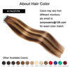 Picture of SUYYA Tape in Hair Extensions Human Hair Ombre Chocolate Brown to Caramel Blonde Remy Hair 16 inches 20pcs 40g/pack Straight Seamless Skin Weft Tape in Human Hair Balayage(16 inch #P4/27/T4)