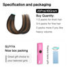 Picture of SUYYA Tape in Hair Extensions Human Hair Balayage Natural Black to Chestnut Brown 14 Inch 40g/pack 20pcs Straight Seamless Skin Weft Tape in Real Human Hair Extensions(14inch #P1B/6/T1B)