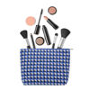 Picture of PAZIMIIK Makeup Bags for Purse Zipper Cosmetic Pouch Large Travel Canvas Make Up Organizer Tool Pouch for Women and Girls,Grid Blue