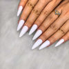 Picture of Morily 24pcs Fake Nails Matte Pure Color Medium Long Stiletto Almond Press on Nails False Tips Artificial Finger Manicure for Women (White)
