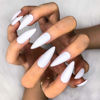 Picture of Morily 24pcs Fake Nails Matte Pure Color Medium Long Stiletto Almond Press on Nails False Tips Artificial Finger Manicure for Women (White)