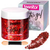 Picture of Teenitor Body Glitter, Red Glitter, Body Glitter Gel, Hair Glitter, Face Glitter, 80g/2.8oz Red Glitter Gel for Face, Makeup, Hair, Eye