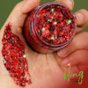 Picture of Teenitor Body Glitter, Red Glitter, Body Glitter Gel, Hair Glitter, Face Glitter, 80g/2.8oz Red Glitter Gel for Face, Makeup, Hair, Eye