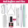 Picture of FANDAMEI Nail Files and Buffers Kit, Cuticle Remover Kit with Nail File, Buffer, Buffer Block, Cuticle Nipper, Pusher & Peeler. Nail Cuticle Oil Pomegranate for Nail Care