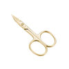 Picture of LIVINGO Sharp Curved Nail Cuticle Scissors, Premium Stainless Steel Blade for Manicure Pedicure Fingernail Toenail Beauty Grooming Cutter with Case, 3.5" Gold