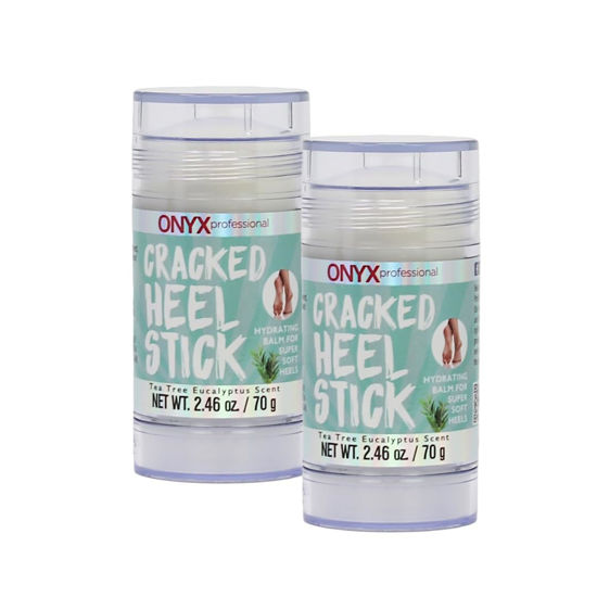 Picture of Onyx Professional Cracked Heel Repair Balm Stick (2 Pack) Dry Cracked Feet Treatment, Moisturizing Heel Balm Rolls On, No Mess, Rescues Cracked Feet, Tea Tree Scent