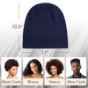 Picture of OLESILK Mulberry Silk Bonnet for Men, Mens Bonnet for Curly Hair, 100% Real Silk Hair Bonnet for Sleeping, Night Cap for Frizzy Hair, Navy
