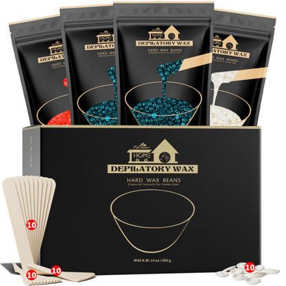 Picture of Lifestance Wax Beads Set, 4 Kinds of Waxing Beads, Hard Wax Beans with 44 Items, Perfect for Any Wax Warmers, Wax Beads for Hair Removal for Brazilian Bikini, Face, Armpit
