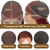Picture of SPOU Reddish Brown 13x6 Lace Front Wigs Human Hair 180% Density Body Wave 350# Colored Glueless Wigs Human Hair 12a HD Transparent Lace Front Wigs Pre Plucked with Baby Hair for Women 22 Inch
