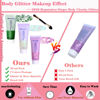 Picture of Body Glitter Face Glitter Gel: Singer Concerts Disco Festival Rave Accessories Face Glitter Makeup 150ml Chunky Sequins Mermaid Face Body Hair Glitter Gel (Green&White&Pink)