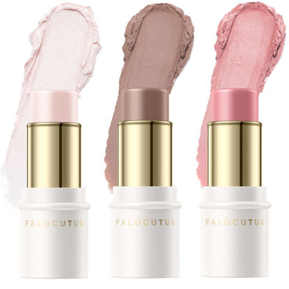 Picture of FALOCUTUS 3 Pcs FAIR-COOL Contour Stick Set,Cream Blush & Highlighter Bronzer Pen,Long Lasting & Smooth Natural Face Contouring Illuminator,Professional Makeup Kit for All Skin