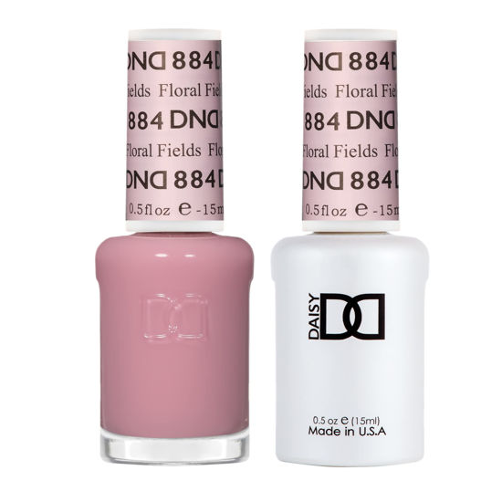 Picture of DND Gel Polish Set, Sheer Collection, UV/LED Gel Polish and Air Dry Nail Lacquer, Matching Chip-Free Polish Duo, 884 Floral Fields, 0.5 Fl Oz