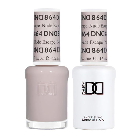 Picture of DND Gel Polish Set, Sheer Collection, UV/LED Gel Polish and Air Dry Nail Lacquer, Matching Chip-Free Polish Duo, 864 Nude Escape, 0.5 Fl Oz