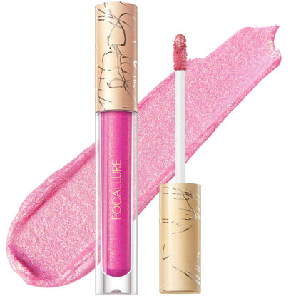 Picture of FOCALLURE Metallic Liquid Lipstick,Non Stick Cup Lip Gloss,High Impact Lip Color with Transfer-proof Wear,Long Lasting & Waterproof Lipstick Makeup for Women,Metal Barbie