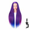 Picture of Hairingrid 26"-28" Mannequin Head Hair Styling Training Head Manikin Cosmetology Doll Head Synthetic Fiber Hair and Free Clamp Holder (Colourful)