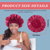 Picture of 4PCS Silk Bonnet for Sleeping,Hair Wrap Satin Bonnets Shower Cap for Black Women Men, Elastic Wide Band Hair Bonnet Cap for Sleeping Curly Hair(Black & Wine Red & Purple & Brown)
