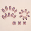 Picture of WAFOLOZE Short Press on Nails Coffin Fake Nails, Nails Press ons Flash Powder Purple Sequins Glue on Nails Short Glossy Acrylic Artificial Nails Stick on Nails for Women 24Pcs