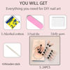 Picture of WAFOLOZE Bling Nails Press ons, Extra Long Press on Nails Fake/False Nails with Butterfly Nail Charms Designs Black French Tip Acrylic Artificial Nails Glossy Stick on Nails for Women