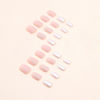 Picture of WAFOLOZE Short Square Press on Nails Fake Nails, Nails Press ons Chrome Glue on Nails Short Glossy Acrylic Artificial Nails Stick on Nails for Women 24Pcs
